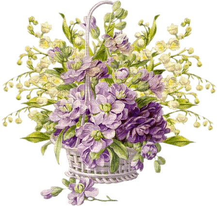 basket with lavender, violet flowers, sunshine3 - PNG gratuit