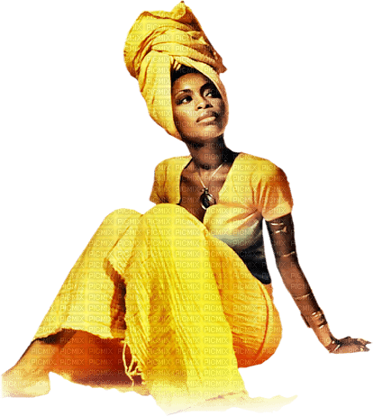 soave woman  africa  yellow - PNG gratuit