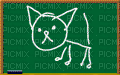 Animated cat chalk board drawing kidcore gif - 無料のアニメーション GIF
