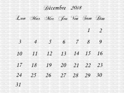 loly33 calendrier  décembre 2018 - png gratis