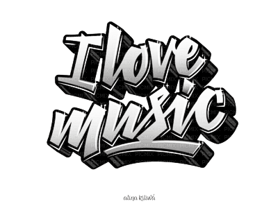 i love music / words - gratis png