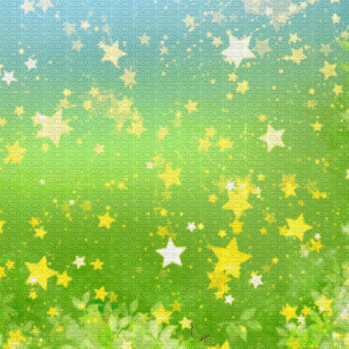 MA  / BG.animated.spring.stars.green.gold.idca - GIF animé gratuit