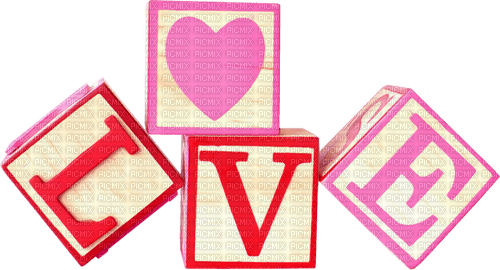 Blocks.Love.Text.Heart.White.Pink.Red - nemokama png