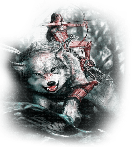 soave deco fantasy gothic werewolf pink teal - zadarmo png