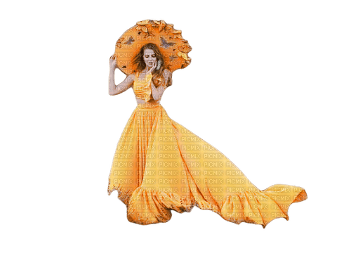 mujer en amarillo - δωρεάν png