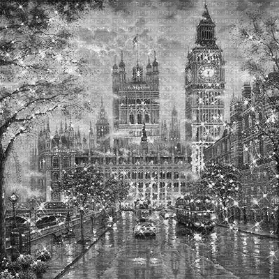 kikkapink black white vintage painting gif london - GIF animé gratuit