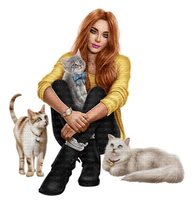 Kaz_Creations Woman Femme Cat Kitten Cats - ingyenes png