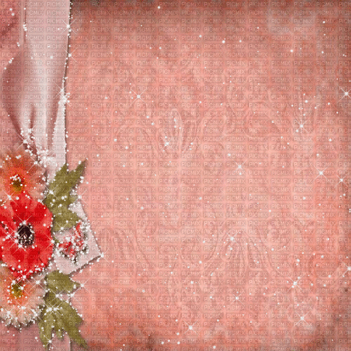 pink rose flowers glitter fond vintage - Zdarma animovaný GIF