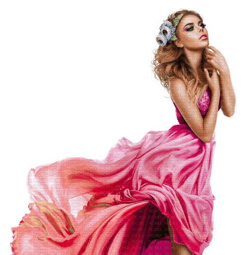 woman in pink fantasy dress - Free PNG