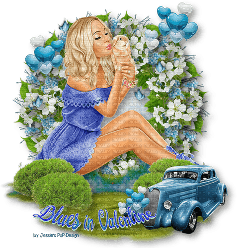 mujer azul - darmowe png