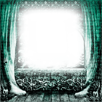 soave frame vintage gothic curtain teal - δωρεάν png