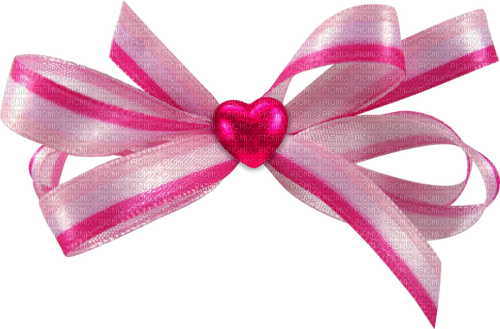 Heart.Bow.Pink - PNG gratuit