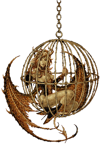 caged demon woman png - Free animated GIF