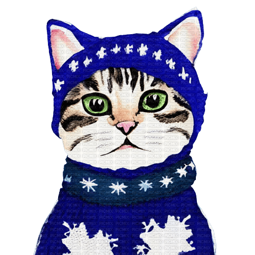kikkapink watercolor cute animal winter cat - png gratis