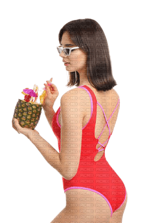 kikkapink summer woman red cocktail - 免费PNG