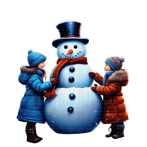 loly33 enfant bonhomme de neige - png ฟรี