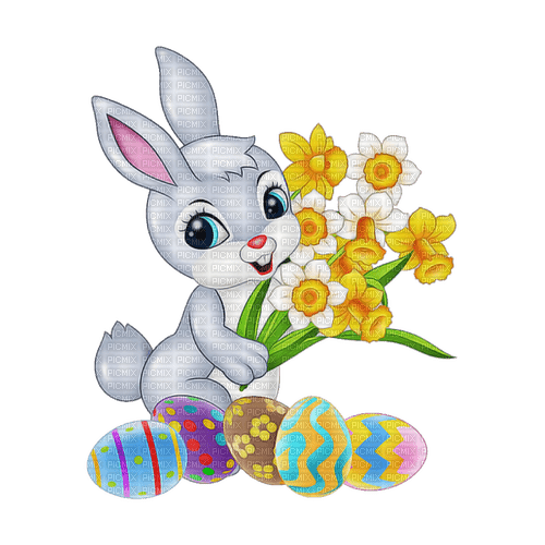 Easter bunny eggs, flowers sunshine3 - δωρεάν png
