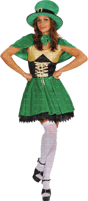 Woman Femme Green Irish Hat - ücretsiz png