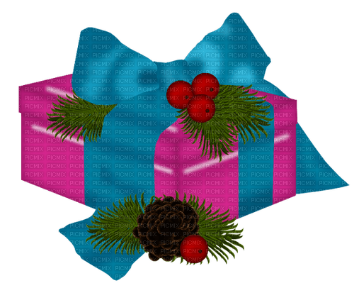 pink and blue christmas gift - 免费PNG