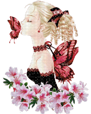 donna fiori - Бесплатный анимированный гифка