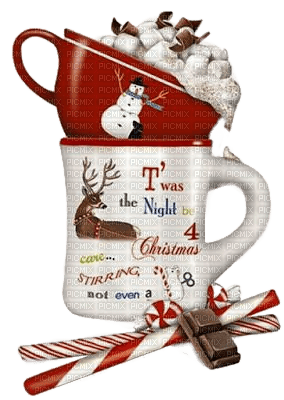 Weihnachten, Tassen, Süßes - ücretsiz png