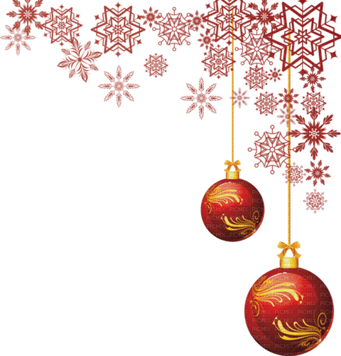Christmas red balls ornaments deco sunshine3 - PNG gratuit