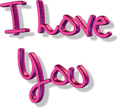 I Love You.Text.Pink.Victoriabea - zadarmo png