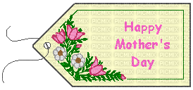 Kaz_Creations Happy Mothers Day Gift Tag - Gratis animerad GIF