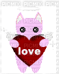 heart cat - GIF animé gratuit