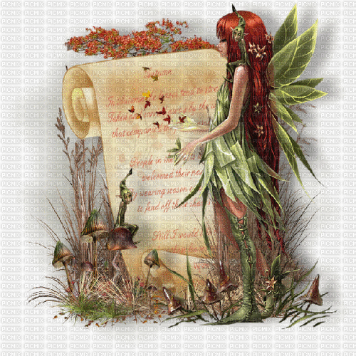 MMarcia gif outono  fairy autumn - Бесплатный анимированный гифка