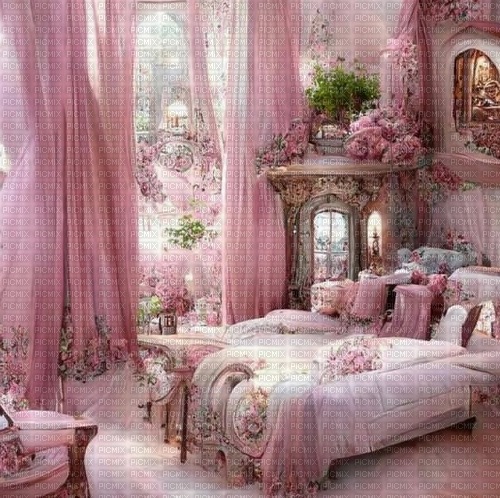 bedroom, roses, palace, fantasy, - png ฟรี