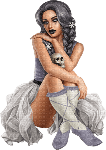gothic femme woman grey - δωρεάν png