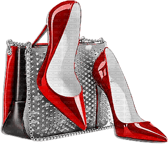 soave deco fashion shoe bag black white red - besplatni png