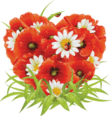 Kaz_Creations Deco Flowers Flower Colours  Heart Love Grass - png ฟรี