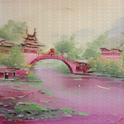 Pink Oriental Bridge - ilmainen png