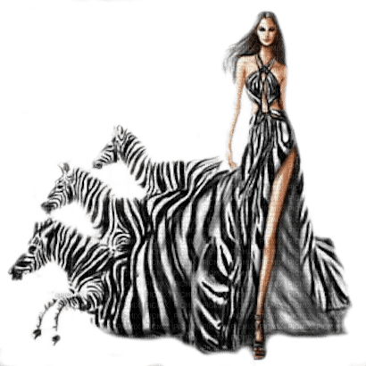 woman zebra dress femme zebre robe🦓🦓 - Free PNG