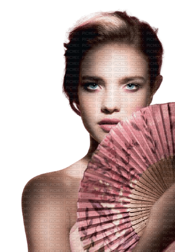 woman with pink fan - 無料png