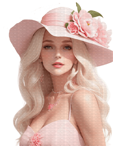 Woman in pink. Hat. Leila - бесплатно png