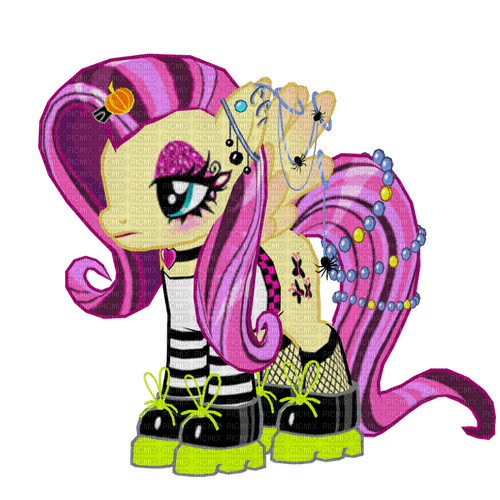 goth emo fluttershy my little pony - png gratuito