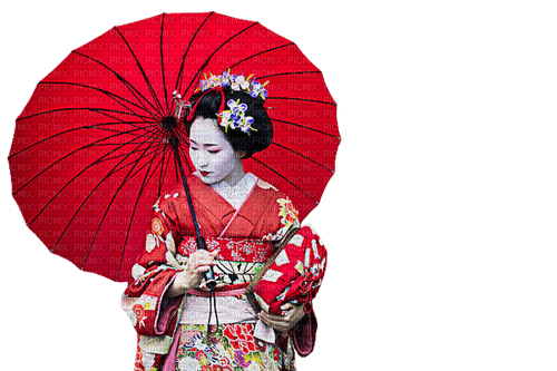 kikkapink geisha woman red - ingyenes png