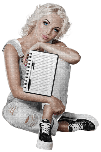 Woman. Notebook. Leila - png gratuito