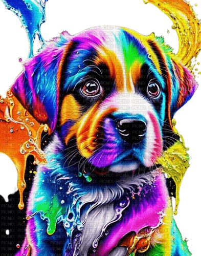loly33 chien colore - zdarma png
