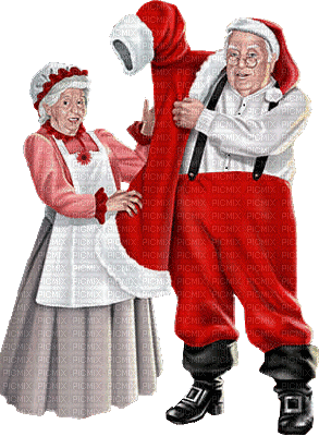 wife  santa claus Père Noël weihnachtsmann man homme  christmas noel xmas weihnachten Navidad рождество natal tube - Бесплатни анимирани ГИФ