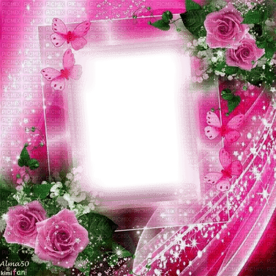 Frame pink roses - gratis png