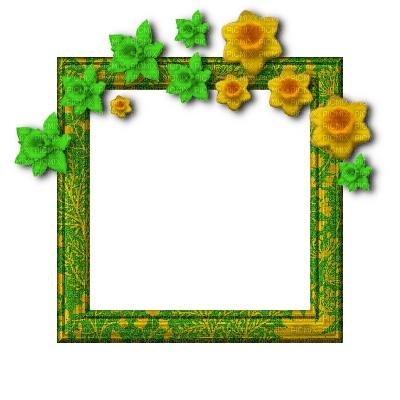 Small Green/Yellow Frame - gratis png