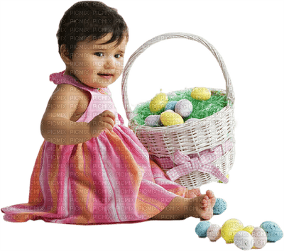 Kaz_Creations Easter Deco Baby Enfant Child Girl - gratis png