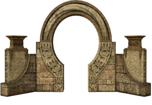 dolceluna brown fantasy gothic deco arch stone - 無料png