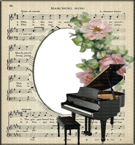 Piano.Music.Cadre.Frame.Victoriabea - Free PNG