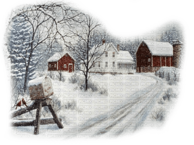 loly33 paysage hiver noel - 免费PNG