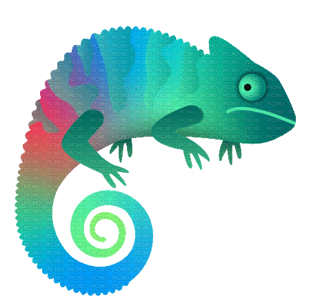 Colour iguana - GIF animate gratis